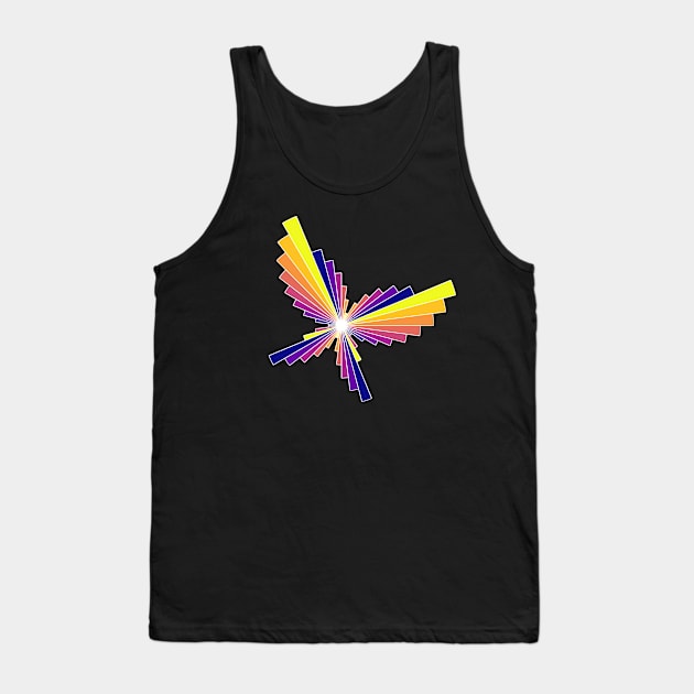 Sunset Butterfly | Flying Wings Bar Charts Black Tank Top by aRtVerse